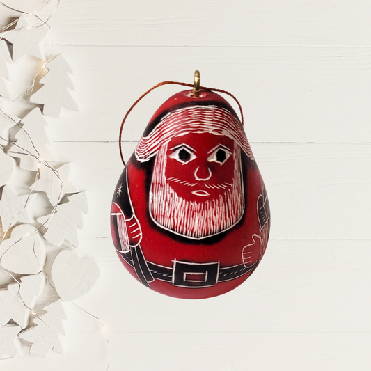 Gourd Santa Ornament