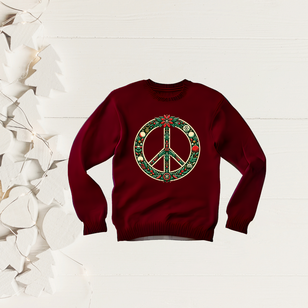 Peace Wreath Crew Neck Sweater